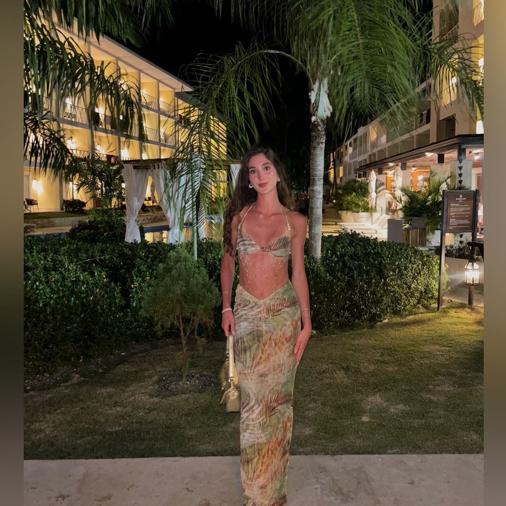 Cutout Maxi Dress - Green